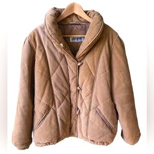 Vintage Corduroy Tan Puffy Coat